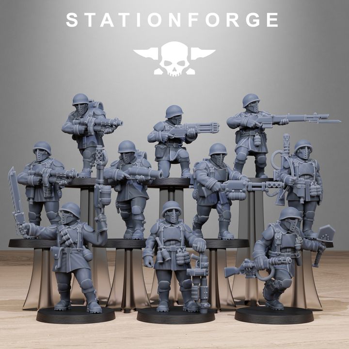Free Guard Builder Kit, Imperial Army proxy miniature, infantry, 28mm heroic scale unpainted resin