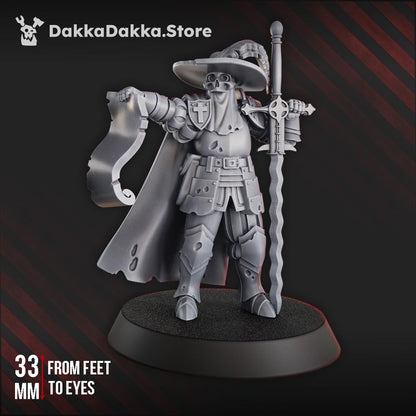 Torquemadas Verdugo Inquisitorial Shield And Machinegun, Trench Warfare proxy miniature, character, 28mm heroic scale unpaint