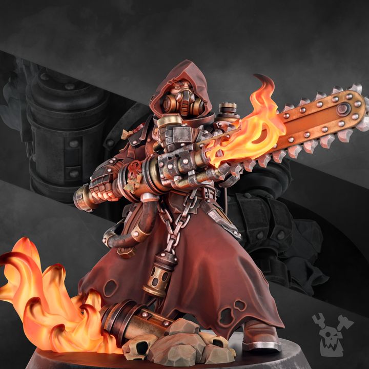 Furio The Ashblood, Battle Sisters proxy miniature, character, 28mm heroic scale unpainted resin