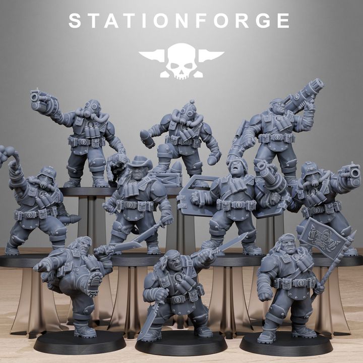 Grim Guard Jungle Fighter Mutants, Imperial Army proxy miniature, infantry, 28mm heroic scale unpainted resin