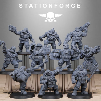 Grim Guard Jungle Fighter Mutants, Imperial Army proxy miniature, infantry, 28mm heroic scale unpainted resin