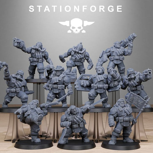 Grim Guard Jungle Fighter Mutants, Imperial Army proxy miniature, infantry, 28mm heroic scale unpainted resin