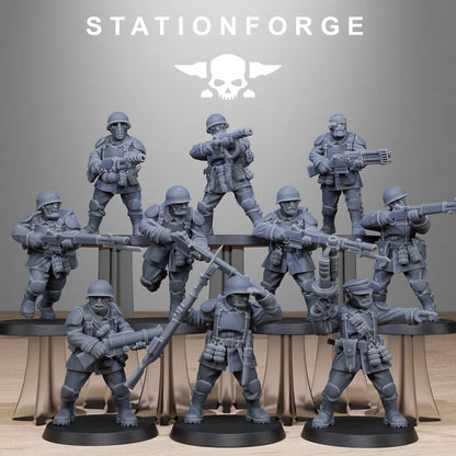 Free Guard Infantry, Imperial Army proxy miniature, 28mm heroic scale unpainted resin