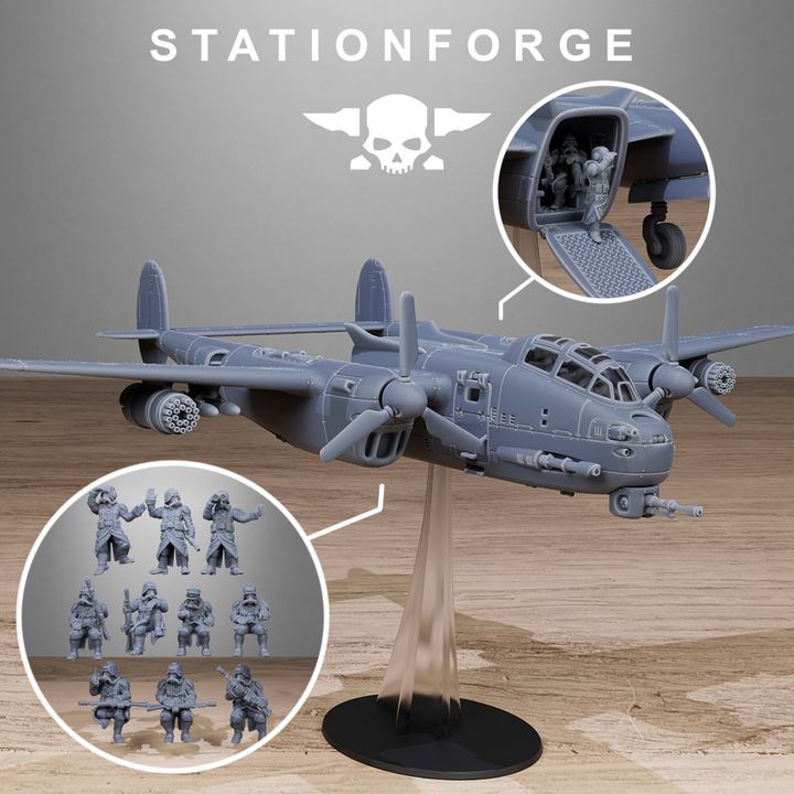 Grim Guard Vulture Plane, Imperial Army proxy miniature, infantry, 28mm heroic scale unpainted resin