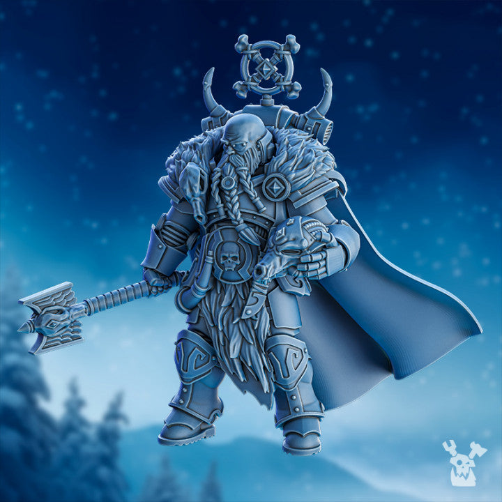 Wolf Knights Ulfrik Thunder Voice, proxy miniature, 28mm heroic scale unpainted resin, view 2