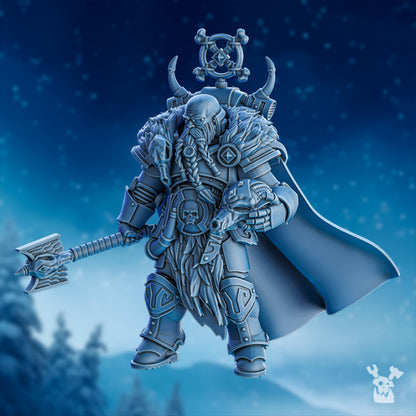 Wolf Knights Ulfrik Thunder Voice, proxy miniature, 28mm heroic scale unpainted resin, view 2