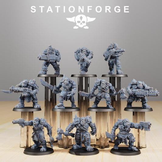 Orks Strappaz, proxy miniature, 28mm heroic scale unpainted resin