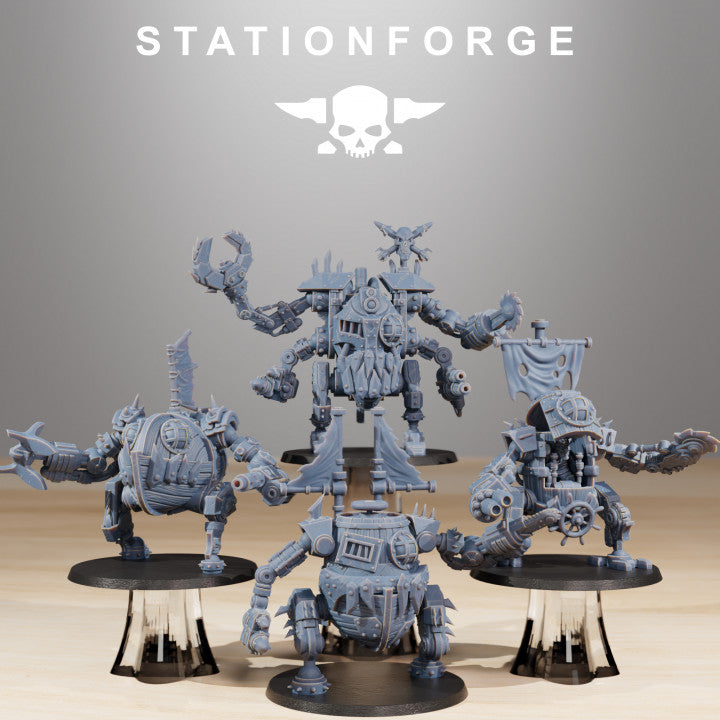 Orks Gobs Pirate Bots (4 Units), proxy miniature, squad, 28mm heroic scale unpainted resin