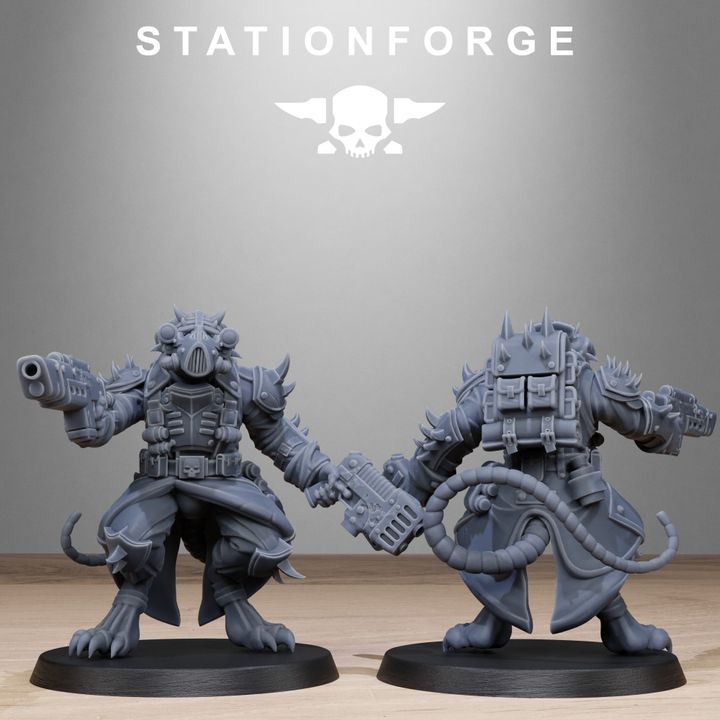 Dark Space Knights Guard Raticus, proxy miniature, infantry, 28mm heroic scale unpainted resin, view 10