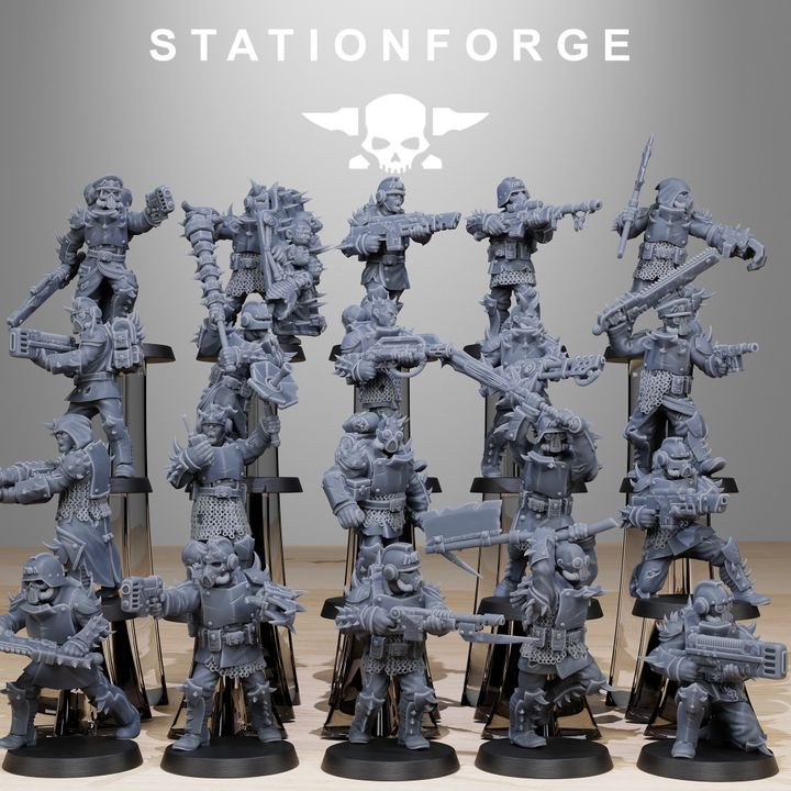 Dark Space Knights Guard Builder Kit (20 Units), proxy miniature, squad, 28mm heroic scale unpainted resin