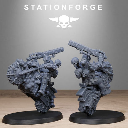 Dark Space Knights Guard Bikers, proxy miniature, infantry, 28mm heroic scale unpainted resin, view 3