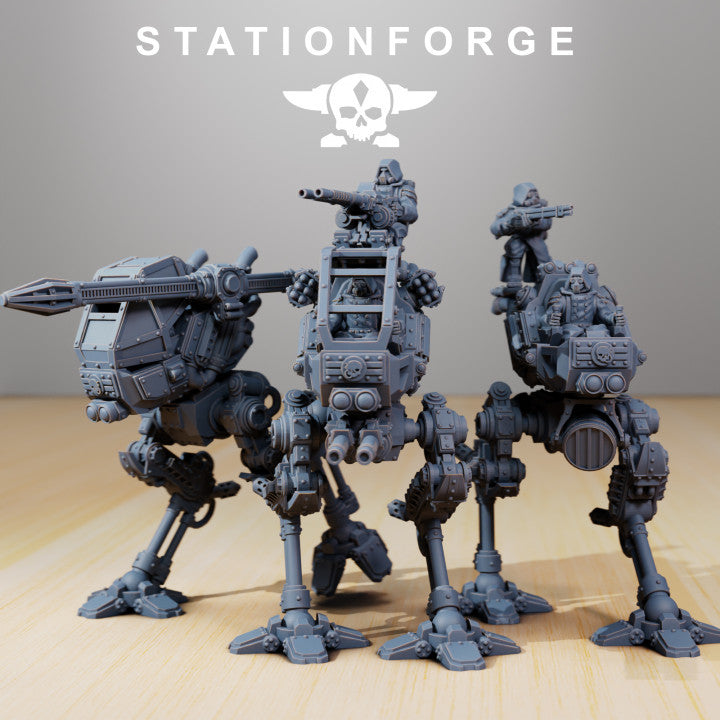 Scavenger Scout Walker Haunter, Tech Priests proxy miniature, 28mm heroic scale unpainted resin