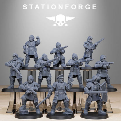Imperial Army Royal Guard Patrol (10 Units), 28mm heroic scale unpainted resin