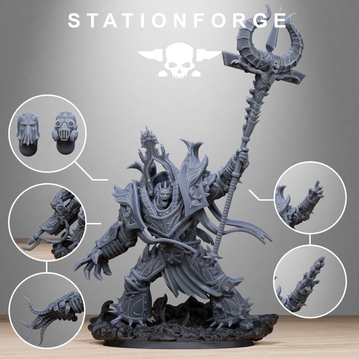 Dark Space Knights Guard King Brute, proxy miniature, character, 28mm heroic scale unpainted resin