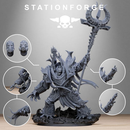 Dark Space Knights Guard King Brute, proxy miniature, character, 28mm heroic scale unpainted resin