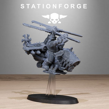 Orks Helicopters, proxy miniature, 28mm heroic scale unpainted resin, view 2