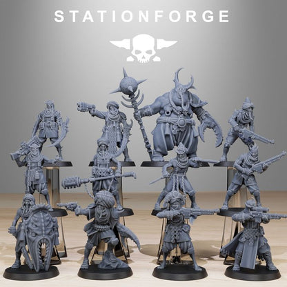 Dark Space Knights Guard Lechers (12 Units), proxy miniature, squad, 28mm heroic scale unpainted resin
