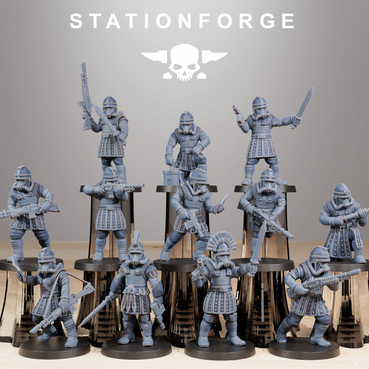 Imperial Army Grim Guard Vexillatio (12 Units), 28mm heroic scale unpainted resin