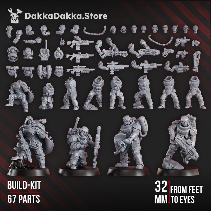Phaeton Guard Special, Imperial Army proxy miniature, infantry, 28mm heroic scale unpainted resin