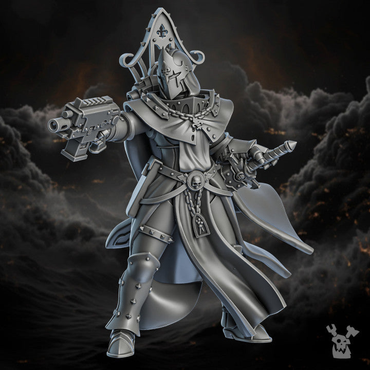 Battle Sisters Of Great Guilt, proxy miniature, 28mm heroic scale unpainted resin