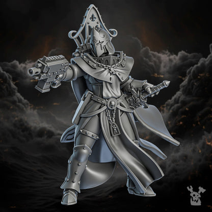 Battle Sisters Of Great Guilt, proxy miniature, 28mm heroic scale unpainted resin