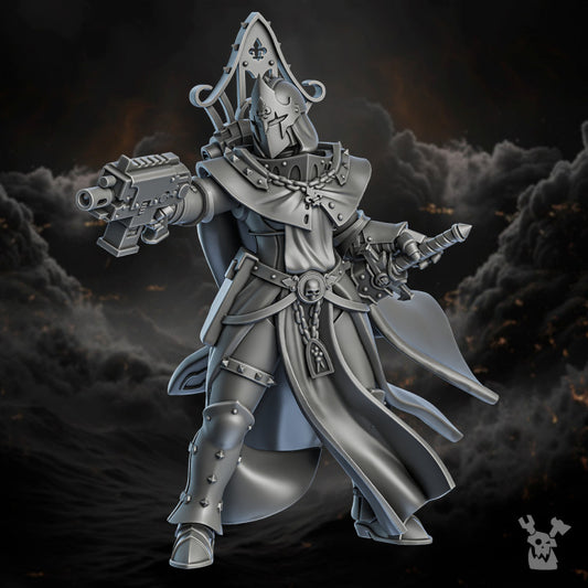 Battle Sisters Of Great Guilt, proxy miniature, 28mm heroic scale unpainted resin