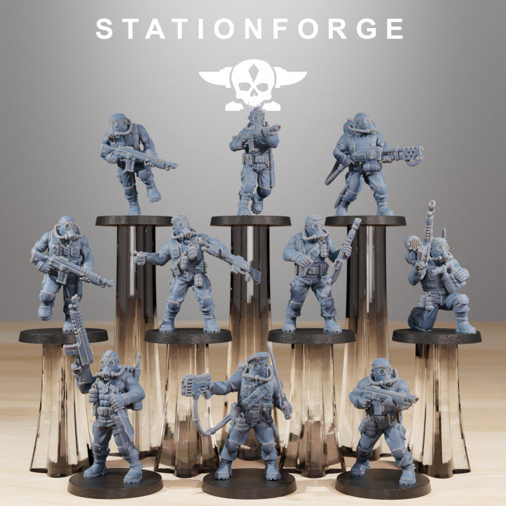 Grim Guard Jungle Fighters, Imperial Army proxy miniature, infantry, 28mm heroic scale unpainted resin