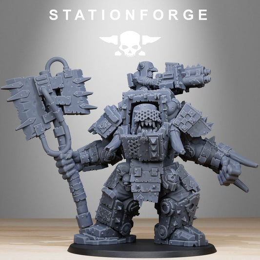 Orks Commander, proxy miniature, character, 28mm heroic scale unpainted resin