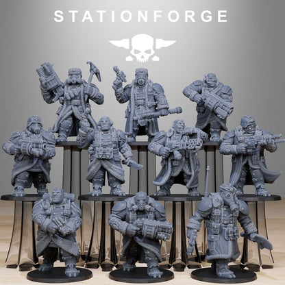 Imperial Army Grim Guard Frostwatch Mutants (10 Units), 28mm heroic scale unpainted resin
