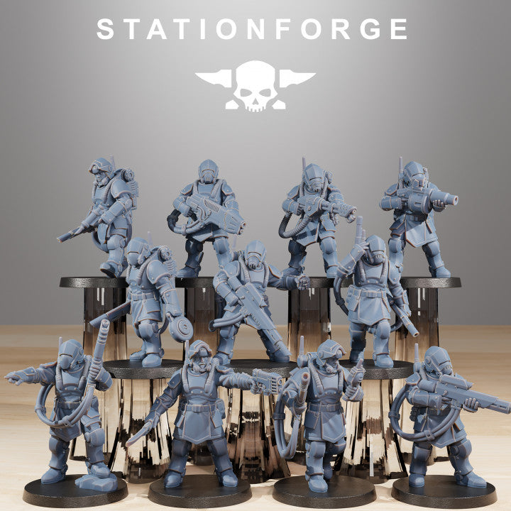 Imperial Army Royal Guard Commandos (11 Units), 28mm heroic scale unpainted resin