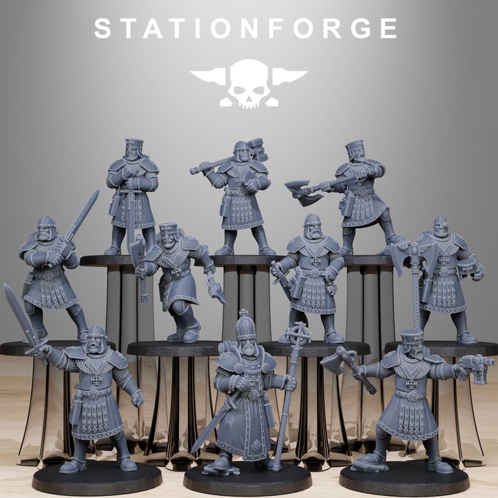 Imperial Army Melee Infantry, proxy miniature, 28mm heroic scale unpainted resin