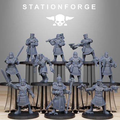 Imperial Army Melee Infantry, proxy miniature, 28mm heroic scale unpainted resin