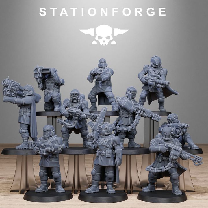 Vaskar Patrol, Imperial Army proxy miniature, 28mm heroic scale unpainted resin