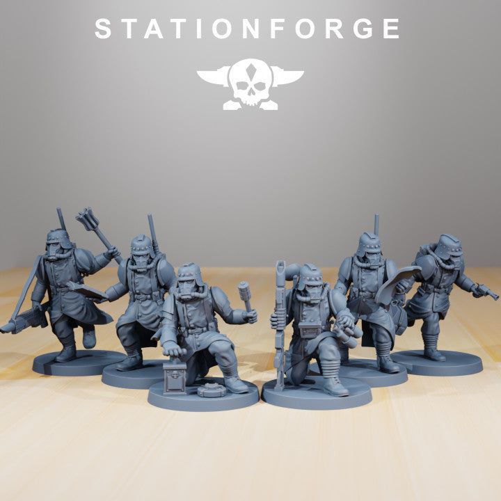 Grim Guard Supporters, Imperial Army proxy miniature, infantry, 28mm heroic scale unpainted resin