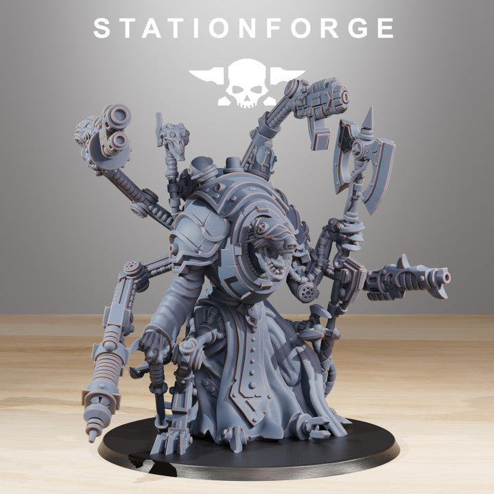 Raticus Techer, Tech Priests proxy miniature, 28mm heroic scale unpainted resin