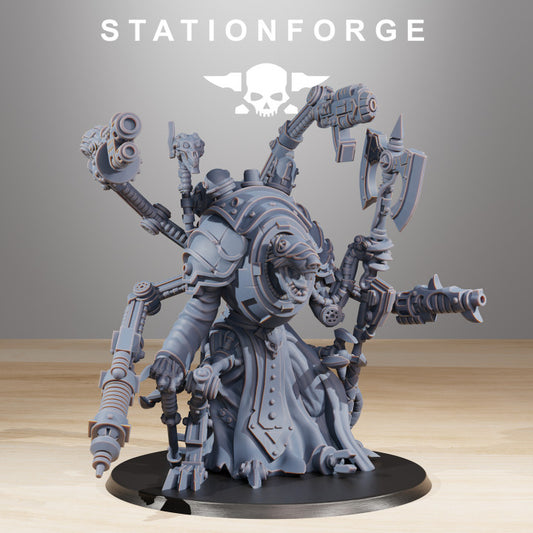 Raticus Techer, Tech Priests proxy miniature, 28mm heroic scale unpainted resin