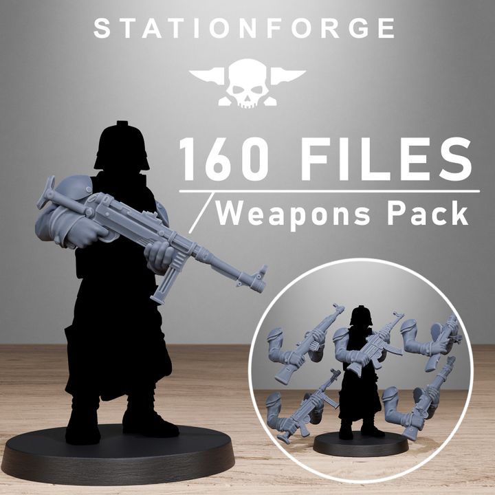 Grim Guard German Weapons Pack, Imperial Army resin conversion bits, squad, 28mm heroic scale unpainted resin