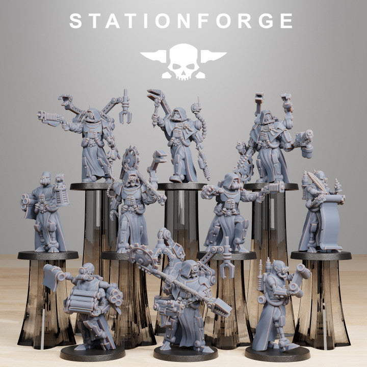 Scavenger Vicars Writer Froldo, Tech Priests proxy miniature, 28mm heroic scale unpainted resin