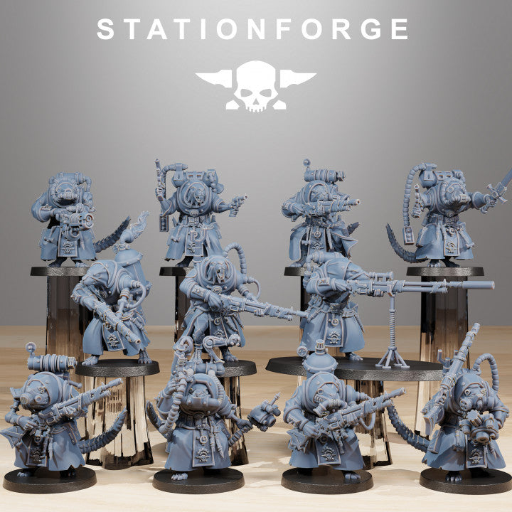Tech Priests Raticus Grunts (11 Units), 28mm heroic scale unpainted resin