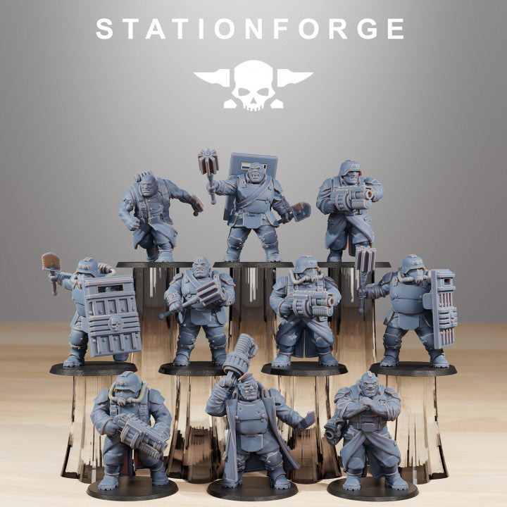 Grim Guard Mutants, Imperial Army proxy miniature, infantry, 28mm heroic scale unpainted resin
