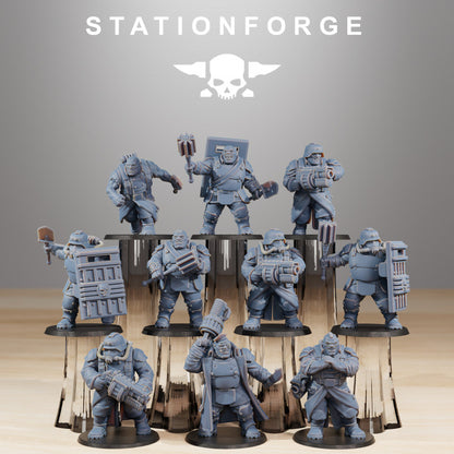 Grim Guard Mutants, Imperial Army proxy miniature, infantry, 28mm heroic scale unpainted resin