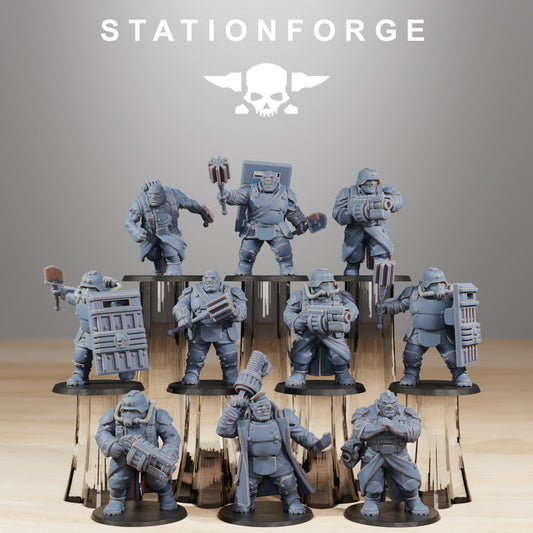 Grim Guard Mutants, Imperial Army proxy miniature, infantry, 28mm heroic scale unpainted resin