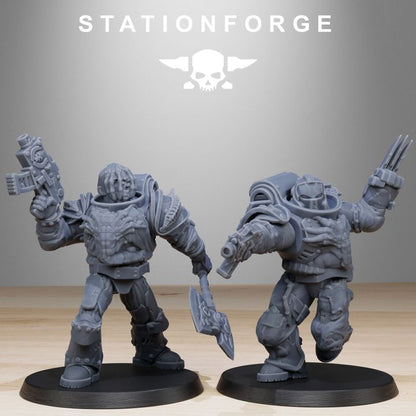 Dark Space Knights (10 Units), proxy miniature, squad, 28mm heroic scale unpainted resin, view 5