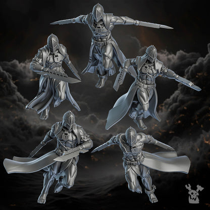 Battle Sisters Unrepentants, proxy miniature, 28mm heroic scale unpainted resin