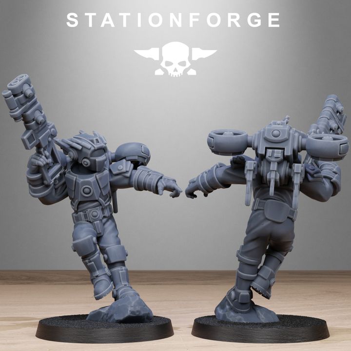 Tuai Skyguards, proxy miniature, 28mm heroic scale unpainted resin, view 4