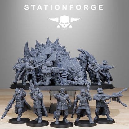 Imperial Army Vaskar Hunters (10 Units), 28mm heroic scale unpainted resin