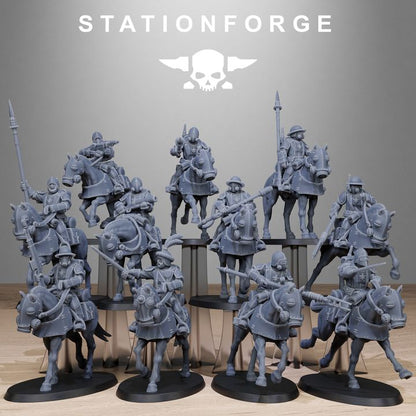 Royal Guard Cavalry, Imperial Army proxy miniature, 28mm heroic scale unpainted resin