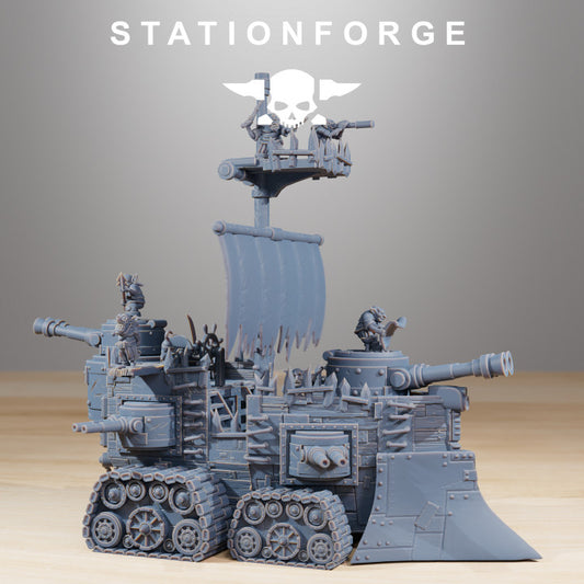 Orks Gobs Short Pearl Battle Ship, proxy miniature, 28mm heroic scale unpainted resin