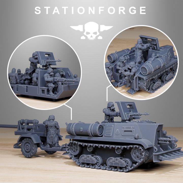 Grim Guard Tankette, Imperial Army proxy miniature, infantry, 28mm heroic scale unpainted resin