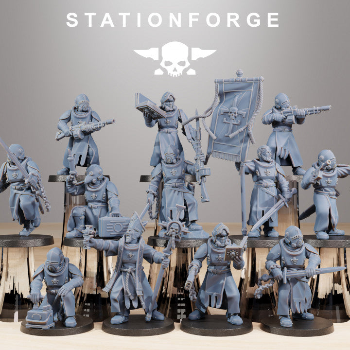 Imperial Army Royal Guard Templars (12 Units), 28mm heroic scale unpainted resin